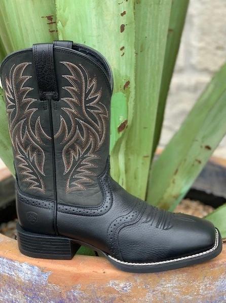 mens cowboy boots black