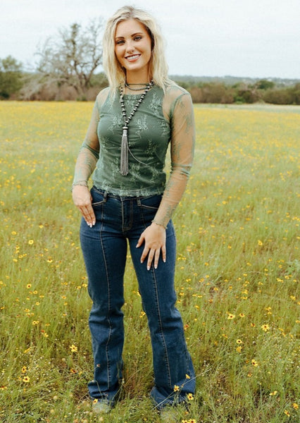 Denim Pan Handle Slim Cowgirl Bootcut Jean - BW6HD03996 - Blair's Western Wear Marble Falls, TX