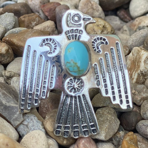 Aztec Bird with Turquoise Ring - T5115 - BALIR'S Western Wear located in Marble Falls TX