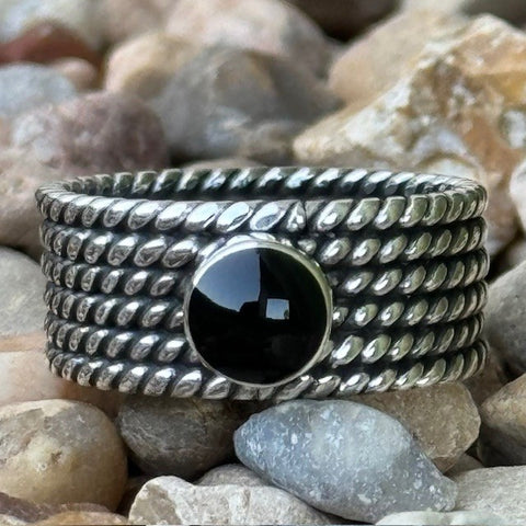 Black Stone Ring - T5239-OX - BLAIR'S Western Wear located in Marble Falls TX