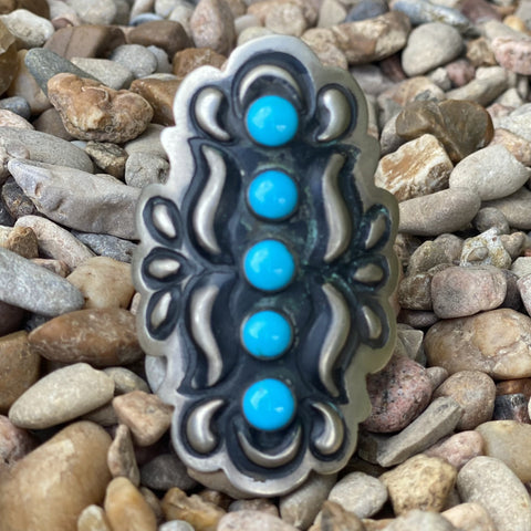 Concho & Turquoise Adjustable Ring - CNCHAZTQ - BLAIR'S Western Wear located in Marble Falls TX