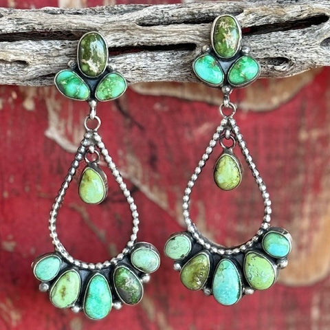 Green Stone Teardrop Earrings - TDRPGRN - BLAIR'S Western Wear located in Marble Falls TX 