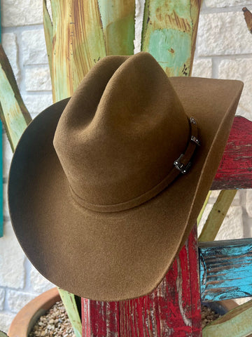 Ladies' Wilder Brown Cattleman Wool Hat in sophisticated brown, crafted from high-quality wool with an elegant band and silver-tone buckle - WSBRWCTTL. Available at Blair's Western Wear, Marble Falls, TX.