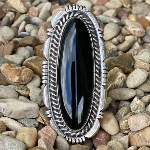 Large Black Oval Ring - LGRNGBLKO - BLAIR'S Western Wear located in Marble Falls TX