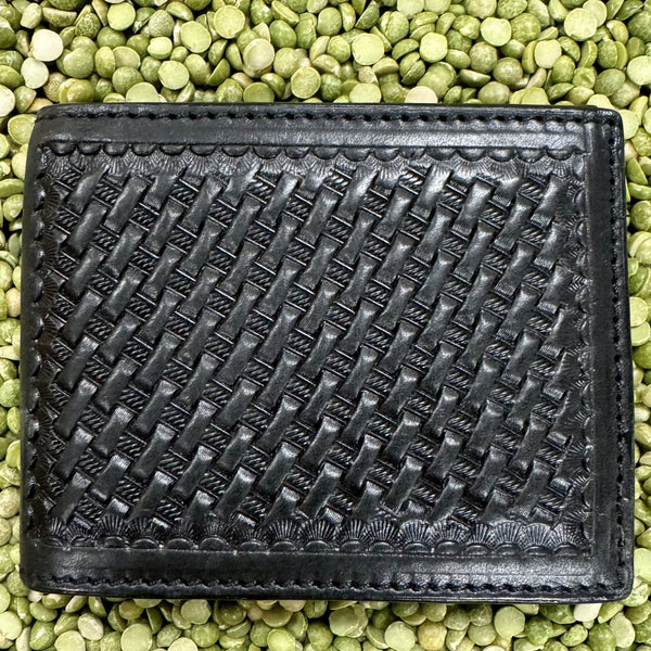 Black Tooled Men's Bifold Wallet - C31B