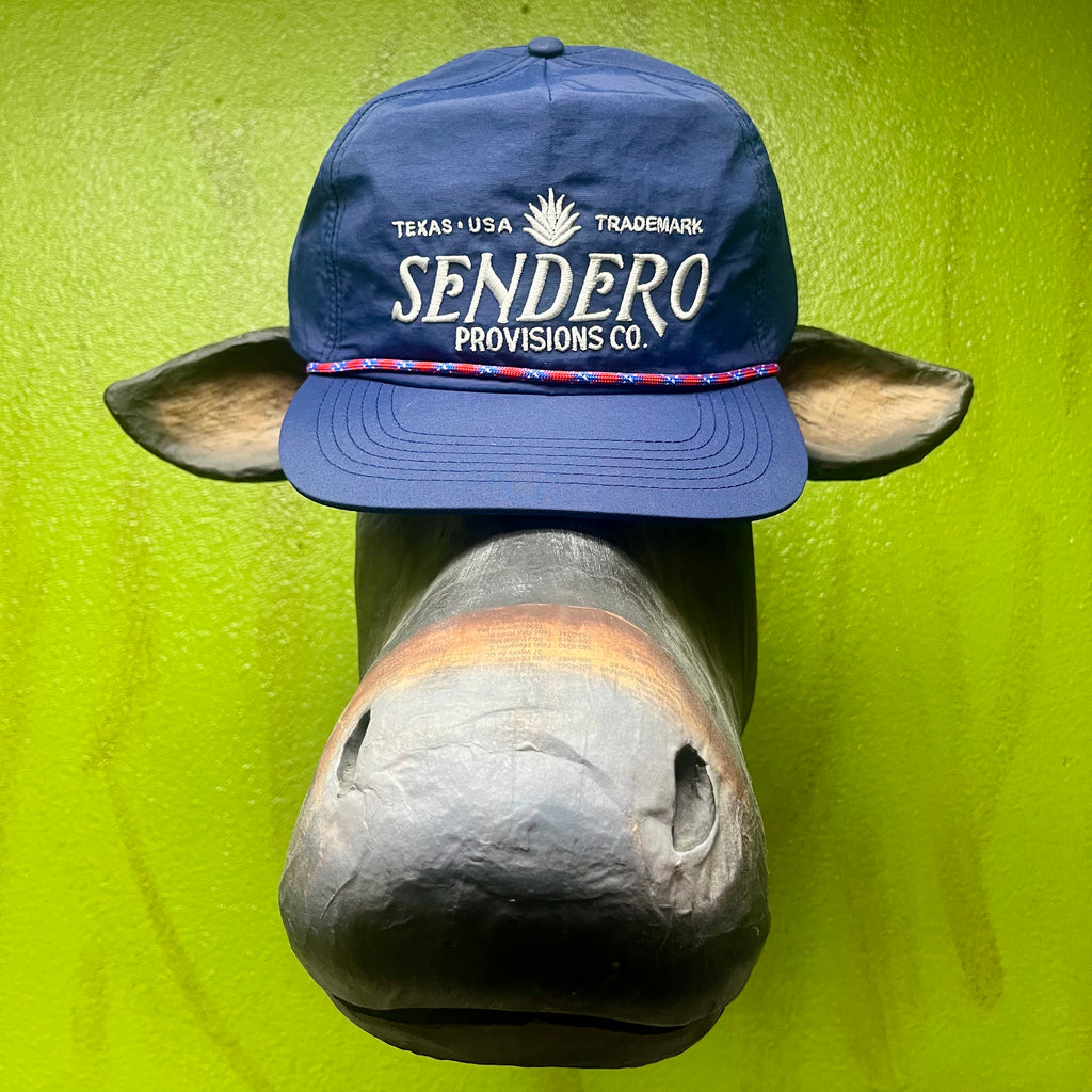 Men's Sendero Cap in navy, featuring an embroidered Sendero logo and unique rope detail - LOGO GPA. Available at Blair's Western Wear, Marble Falls, TX.