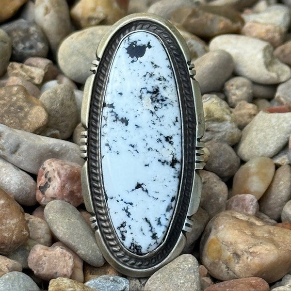 Navajo & White Buffalo Ring - ALMARTNZWB - BLAIR'S Western Wear located in Marble Falls TX