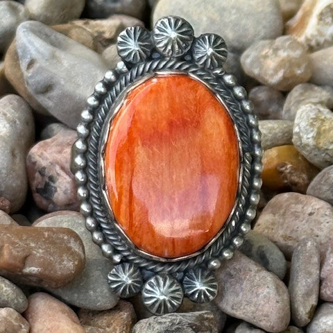 Orange Spiny Oyster Ring - SWSPSZ7 - BLAIR'S WESTERN WEAR located in Marble Falls TX