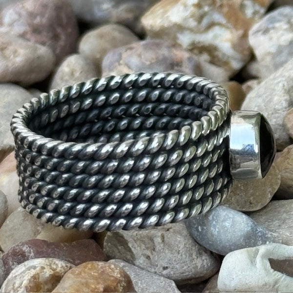 Black Stone Ring - T5239-OX - BLAIR'S Western Wear located in Marble Falls TX