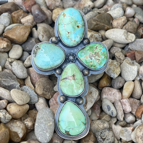 Turquoise Cross Ring - SWCRSSGRADJ - BLAIR'S Western Wear located in Marble Falls TX 