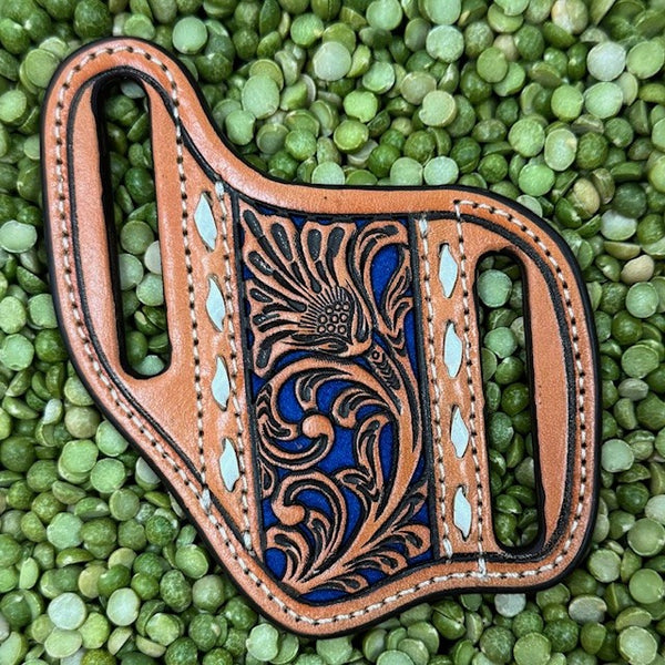 Tan & Blue Western Tooled Knife Sheath - 1805227, Blair's Western Wear Marble Falls, TX