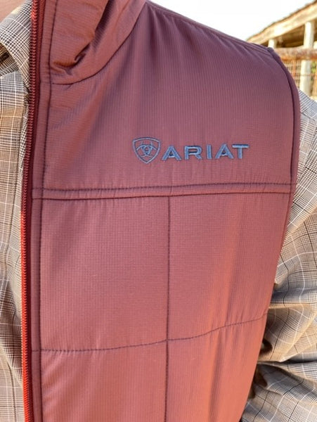 Ariat Men's Vest in Burgundy Insulated with Conceal & Carry Pockets - 10046737 - Blair's Western Wear Marble Falls, TX