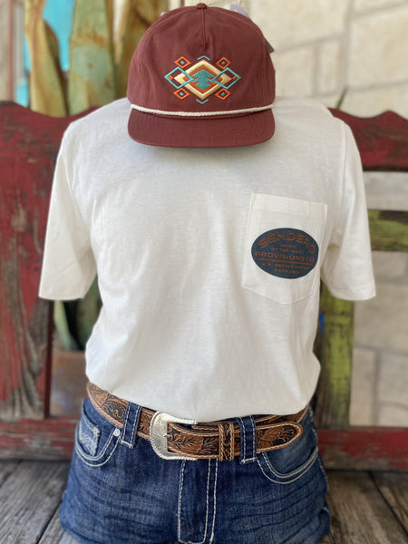 Men's Sendero T-Shirt with Graphic of a Jackalope with the word "Sendero" on top and "Provisions Co" , "Spirit of the west, soul of the wild" and&nbsp;"U.S. Patent Office, ESTD 2014" - JACKALOPE - Blair's Western Wear located in Marble Falls TX