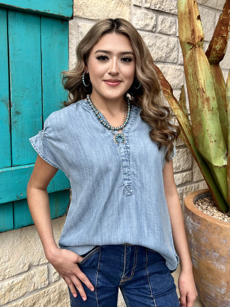 Ladies Denim Blouse - 621541 - Blair's Western Wear