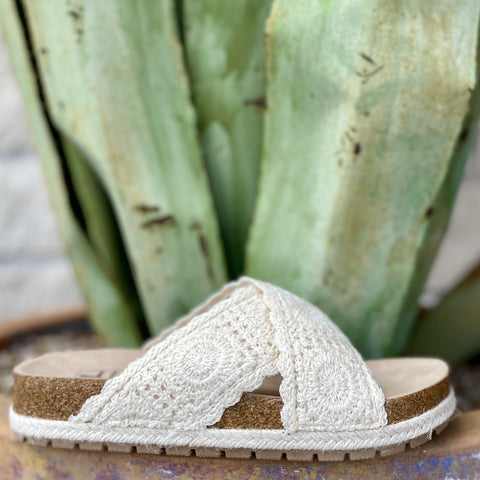 Off White Ladies Sandal Wedge - GTOW15BBS - Blair's Western Wear Marble Falls, TX