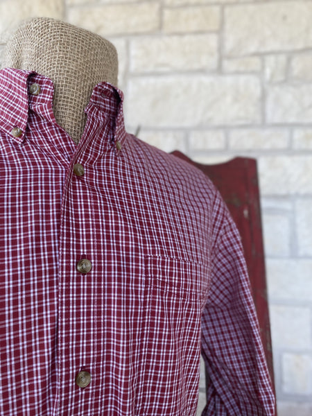 Men's Wrangler Riata Red Checkered Long Sleeve - 112346244RD - BLAIR'S Western Wear located in Marble Falls TX