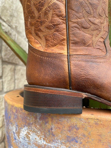 Mens Corral Square Toe Brown Leather Boot (L5733) - BLAIR'S Western Wear in Marble Falls TX.