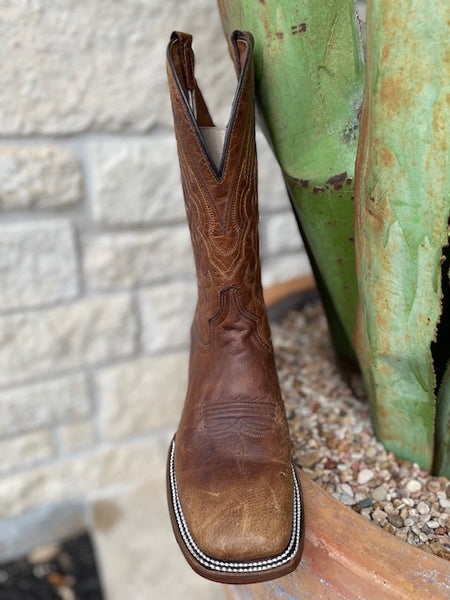 Mens Corral Square Toe Brown Leather Boot (L5733) - BLAIR'S Western Wear in Marble Falls TX.