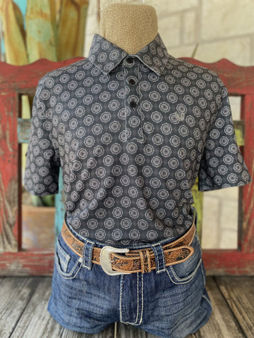 Men's Charcoal Pan Handle Short Sleeve Pullover - TM51T04900 - BLAIR'S Western Wear located in Marble Falls Tx