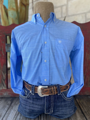 Men's Light Blue Ariat Long Sleeve - 10051508 - BLAIR'S Western Wear located in Marble Falls TX