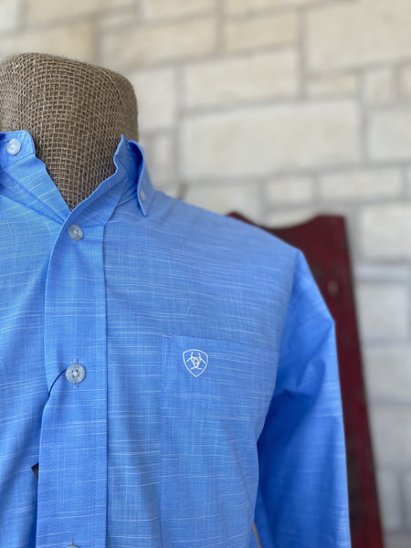 Men's Light Blue Ariat Long Sleeve - 10051508 - BLAIR'S Western Wear located in Marble Falls TX