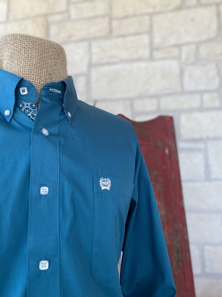 Men's Teal Cinch Long Sleeve - MTW1105777 - BLAIR'S Western Wear located in Marble falls TX