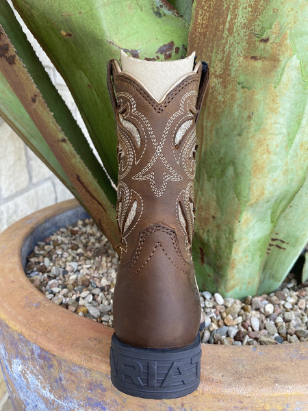 Ariat Kid's Round Up Bliss Boot in Sassy Brown and Gold Glitter - 10046884 - BLAIR'S Western Wear located in Marble Falls TX