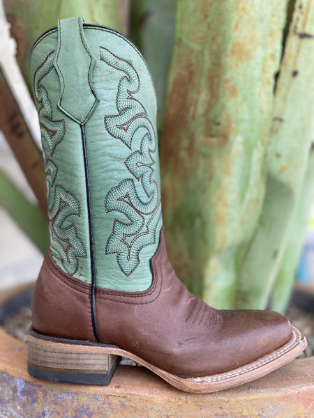 Corral Kid's Brown & Green Boot - T0163 - BLAIR'S Western Wear located in Marble Falls TX