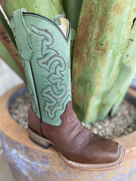 Corral Kid's Brown & Green Boot - T0163 - BLAIR'S Western Wear located in Marble Falls TX