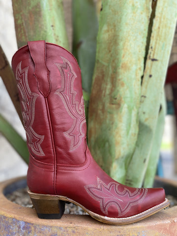 Corral Kid's Red Embroidery Boot - T0173 - BLAIR'S Western Wear located in Marble Falls TX
