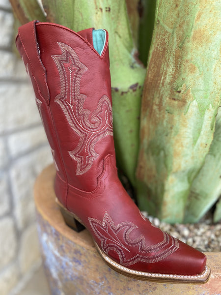 Corral Kid's Red Embroidery Boot - T0173 - BLAIR'S Western Wear located in Marble Falls TX