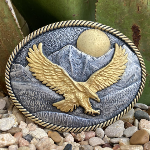 Montana Mountain Majesty Attitude Buckle with an Eagle - A997P - BLAIR'S Western Wear located in Marble Falls TX