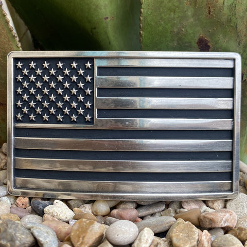 Montana Antiqued American Flag Buckle - A644 - BLAIR'S Western Wear located in Marble Falls TX