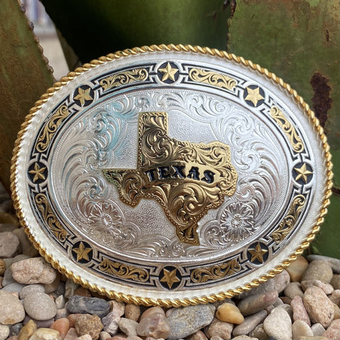 MOntana Star Links Western Belt Buckle with State of Texas - 11310-610TX-Bk - BLAIR'S Western Wear located in Marble Falls TX 