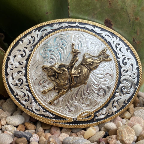 Montana Ranch Rope Bull Rider Buckle - 6190-528 - BLAIR'S Western Wear located in Marble Falls TX 