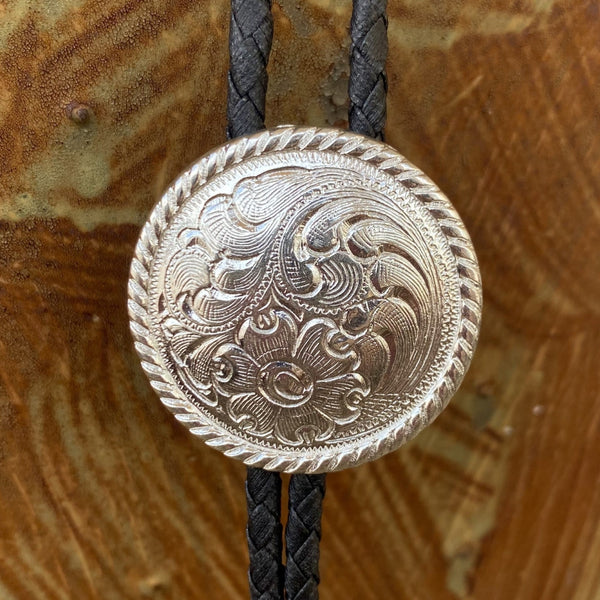 Circle Floral Silver Bolo - 22804 - BLAIR'S Western Wear located in Marble Falls TX