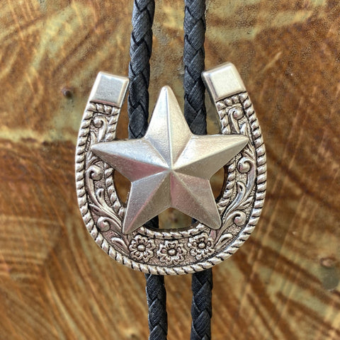 Horseshoe & Star Bolo Tie - 22860 - BLAIR'S Western Wear located in Marble Falls TX