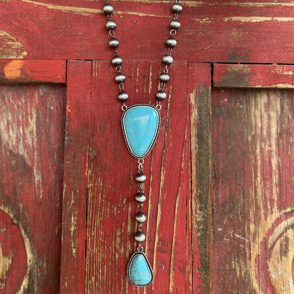 Montana Chasing Turquoise Beaded Attitude Necklace - ANC5438 - BLAIR'S Western Wear located in Marble Falls TX