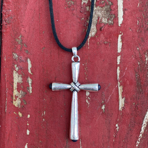 Justin Leather Cross Necklace - 22200NJ1 - BLAIR'S Western Wear located in Marble Falls TX 