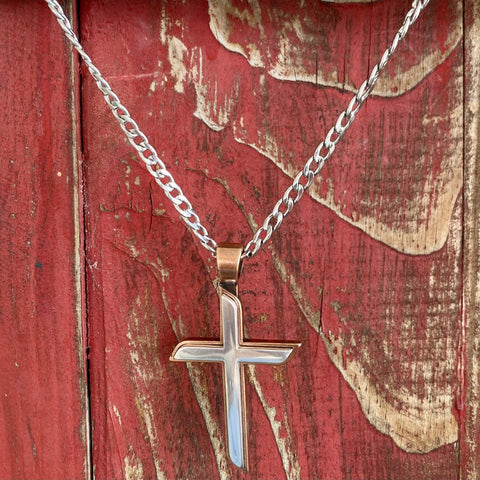 Men's 2-Toned Cross Chain Necklace - 32158 - BLAIR'S Western Wear located in Marble Falls TX