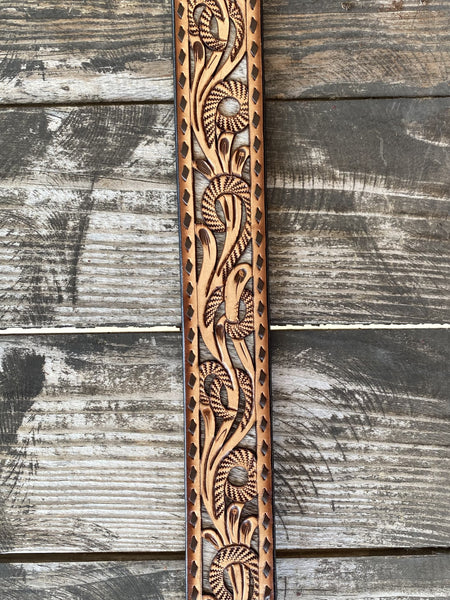 Men's Tooled Leather Belt - D100016302 - BLAIR'S Western Wear located in Marble Falls TX