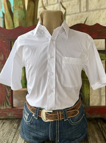 Men's Panhandle All-White Short Sleeve- PMB3S03201W - BLAIR'S Western Wear located in Marble Falls TX