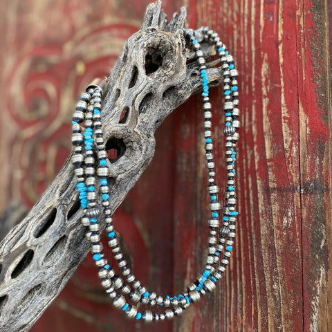 Navajo Pearl & Turquoise 3 Strand Necklace - NKNKTCHP - BLAIR'S Western Wear located in Marble Falls TX