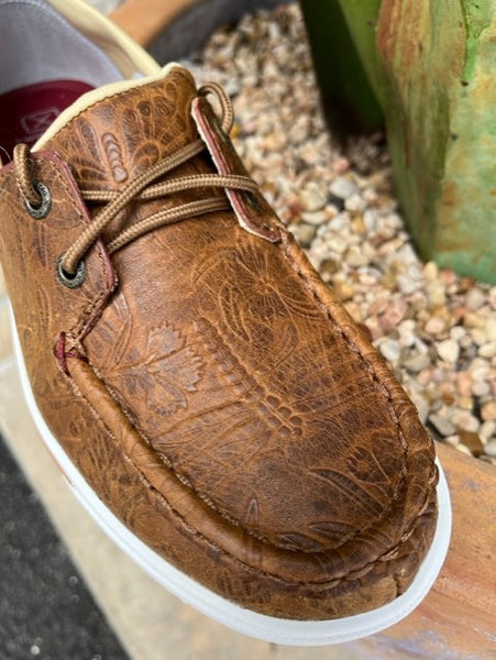 Ladies Twisted X Shoe With Tooled Leather and Dragonflys - WCA0099 - Blair's Western Wear Marble Falls, TX