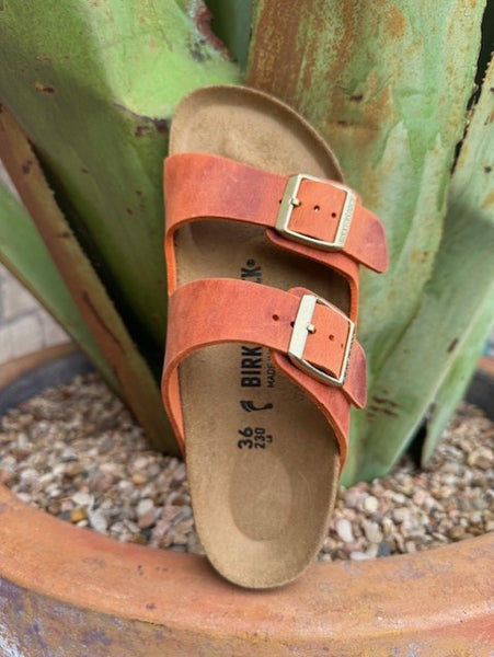 Burnt Orange Birkenstock Women's Arizona Sandal  - 1026592 - Blair's Western Wear in  Marble Falls