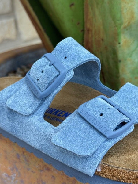 Elemental Blue Birkenstock Women's Arizona Soft Suede  - 1027692 - Blair's Western Wear at Marble Falls Tx