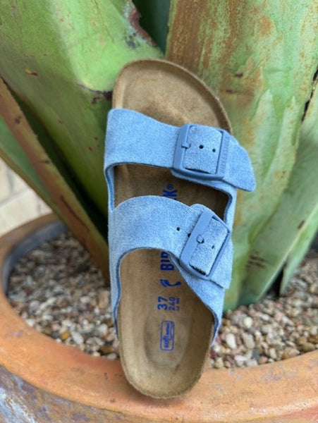 Elemental Blue Birkenstock Women's Arizona Soft Suede  - 1027692 - Blair's Western Wear at Marble Falls Tx