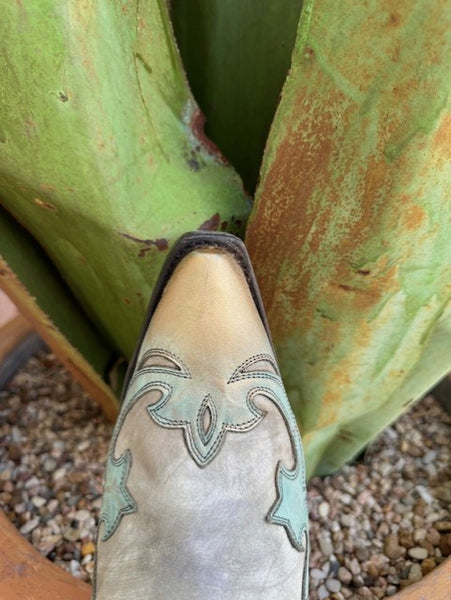 Corral Ladies Bone with Turquoise Eagle Overaly Tall Boot (A4302) - BLAIR'S Western Wear located in Marble Falls Tx.