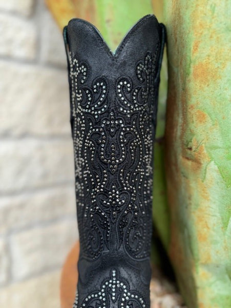 Corral Women's All black with Crystals Boot - C4100 - BLAIR'S Western Wear located in Marble Falls TX