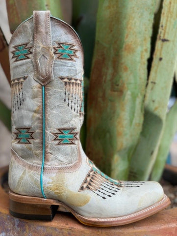 Corral Women's Square Toe Leather Boot with Bird imprint (Z5219) - BLAIR'S Western Wear located in Marble Falls Tx. 